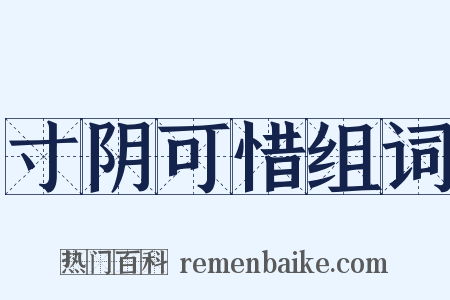 寸阴可惜组词是什么意思的图片